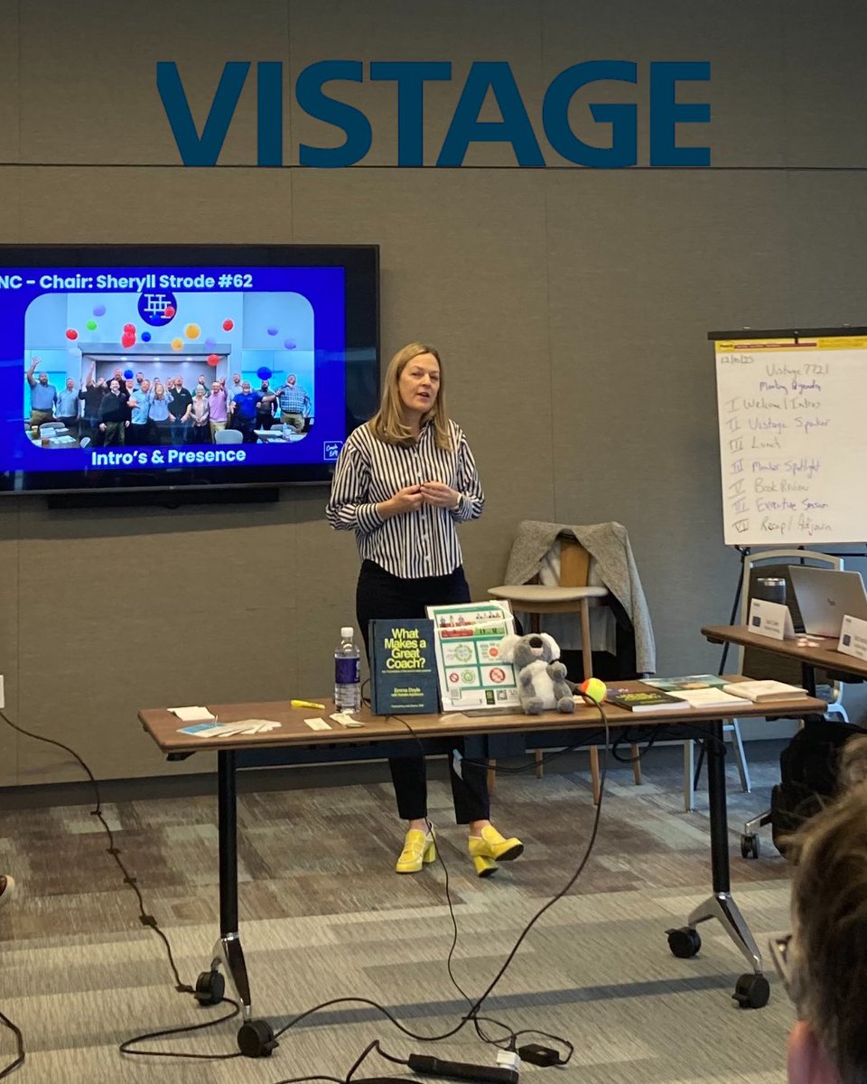 TF_SBM's tweet photo. Our Vistage Worldwide, Inc. Advancing Leader group had a fantastic speaker this month, Emma Doyle. A former tennis pro turned extraordinary coach, Emma provided valuable insights on coaching in business. How would you rate yourself as a business coach? https://t.co/XEa0inTJfw