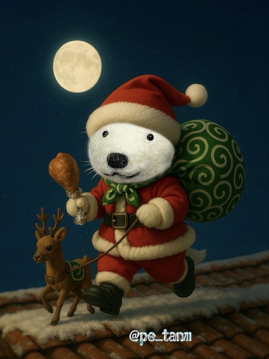 🐻‍❄️おはようございましゅ🎄

とりにく１本いただきまちた🍗

#ホウちゃん 
#おしゃれホウちゃん 
#クリスマス 

pe_tan711 さんのテンプレートです✨

しばらくお返事遅くなります🙏