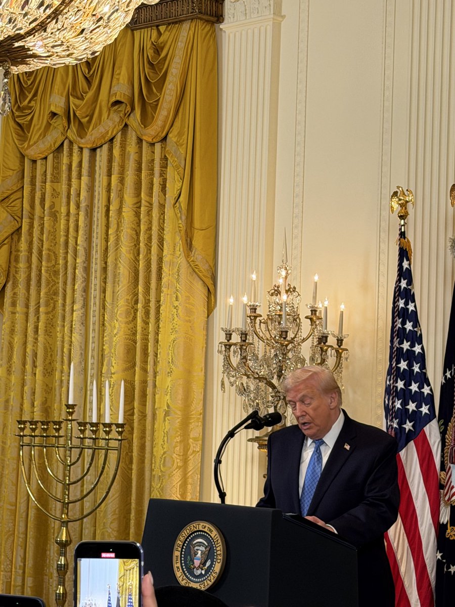 President Donald Trump speaks at a White House Hanukkah party and opens his remarks with condemnation of the horrific Islamic terrorist attack in Sydney over the weekend. He vows to always stand against antisemitism and terrorism.