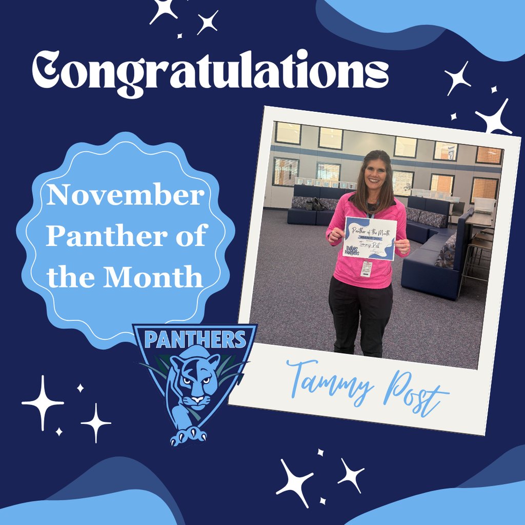EvansPanthers's tweet image. November Staff Member of the Month: Tammy Post! 🌟 The friendly face up front and the welcoming voice on the phone, Mrs. Post is often the first person you see or hear at Evans MS. Always ready to support everyone who walks through our doors. Thank you, Mrs. Post!  #evansIMPACT