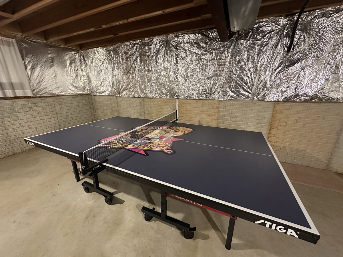 VerySadFan's tweet image. Bought a house so we were finally able to put the table together, it’s a thing of beauty. Thank you all. We’ll happily take more gifts/things you don’t need anymore (freezer for cream, hank dog toy, commies merch, etc.) @PardonMySteak @PardonMyMeme @PFTCommenter @BarstoolBigCat