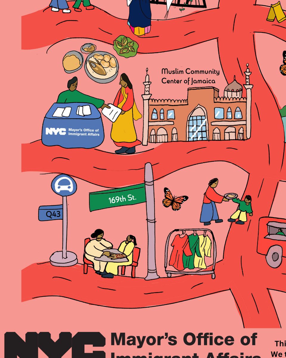 NYCImmigrants's tweet image. Today on 12/16 in honor of Bangladesh’s #VictoryDay, we're  unveiling our newest #MOIAImmigrantEnclaveIllustration, “Little Bangladesh in Queens.” Little Bangladesh is a vibrant cultural &amp;amp; commercial cornerstone for the Bangladeshi American diaspora. Visit nyc.gov/immigrantherit…