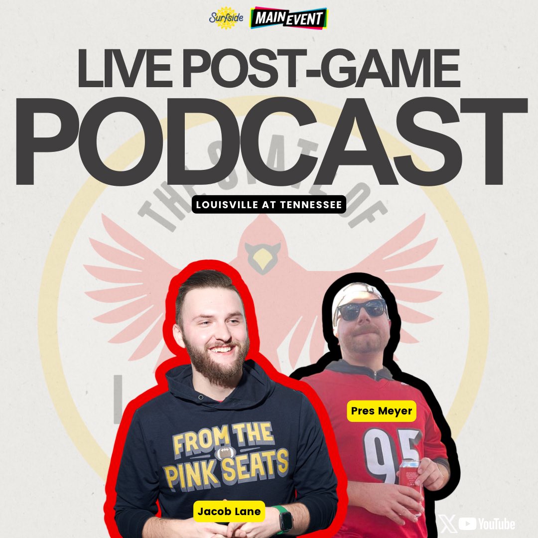 🚨🚨🚨🚨

Join us TONIGHT immediately following the conclusion of Louisville and Tennessee for a live post-game reaction show!

Get in on the action over on YouTube (YouTube.com/@thestateoflou) or watch on Twitter.

LETS GOO!!!