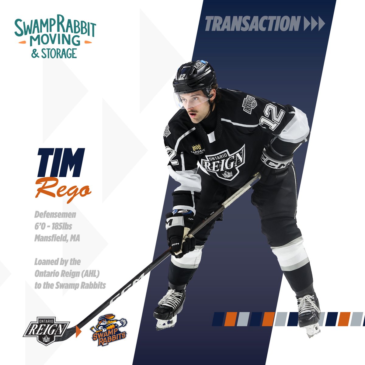SwampRabbits's tweet photo. We've got a swap of Swamp Rabbit Moving Transactions with the @ontarioreign!

Mattias Sholl earns his first AHL call-up, while Tim Rego returns to our blue line!

https://t.co/9ej3WCG0M9 https://t.co/BK4d7b5c8n