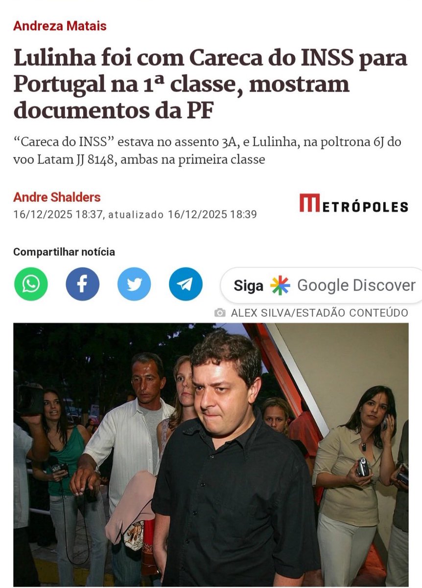 nikolas_dm's tweet photo. O “pai dos pobres” tem filho viajando de primeira classe com criminoso. Os pobres? Esses seguem na fila do INSS esperando o dinheiro que foi roubado. https://t.co/EX4LuGSqIY