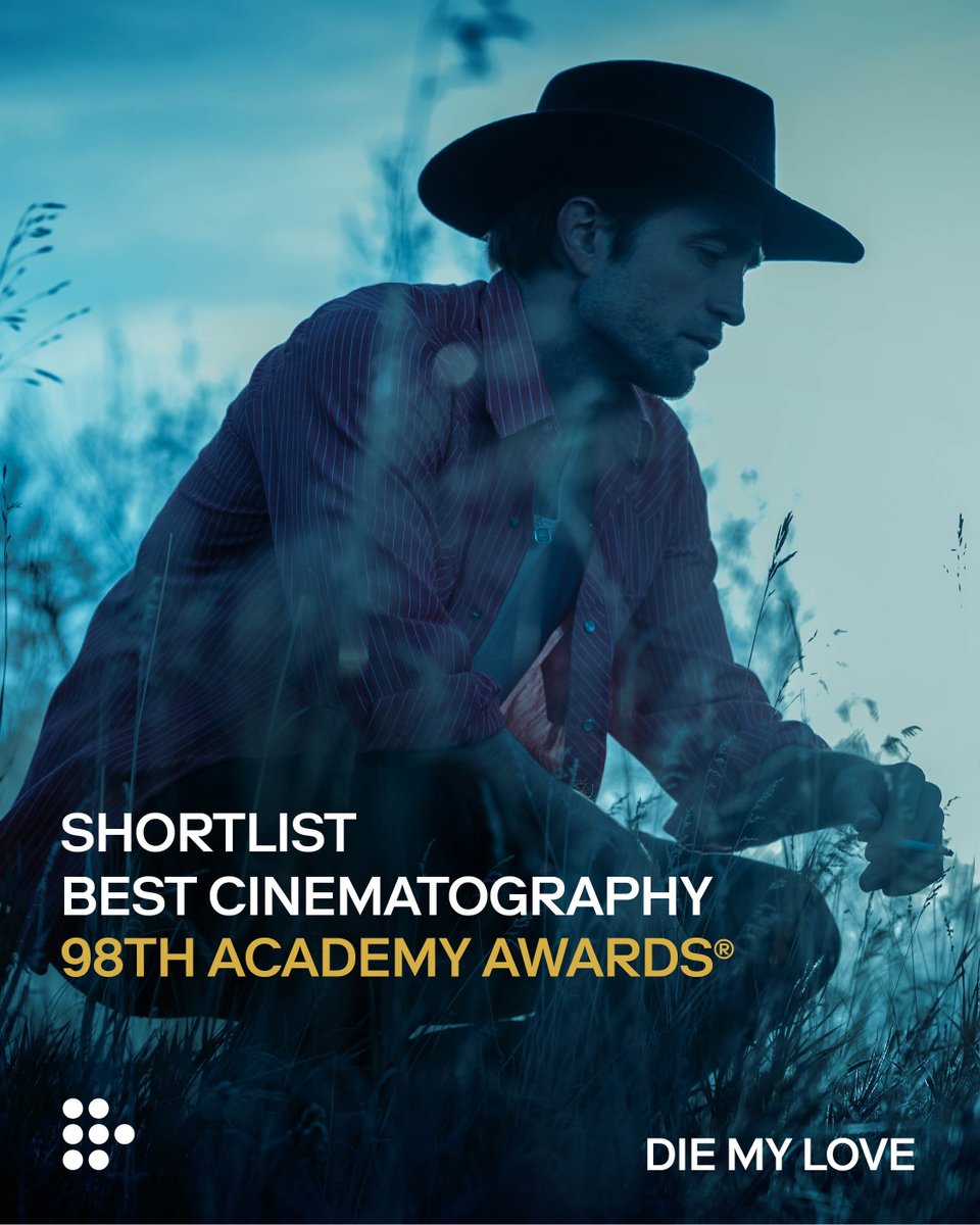 DIE MY LOVE is included on the Shortlist for Best Cinematography at the 98th Academy Awards. ❤️‍🔥 <a href="/TheAcademy/">The Academy</a>

Streaming exclusively on MUBI from December 23 in the US, Canada, LATAM and Australia.