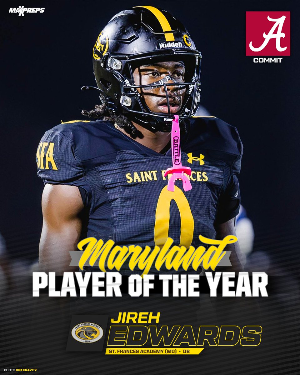 Jireh Edwards named 2025 MaxPreps Maryland High School Football Player of the Year. 🔥🏈

Full story ⬇️
maxpreps.com/news/dLJ8JGKX7…