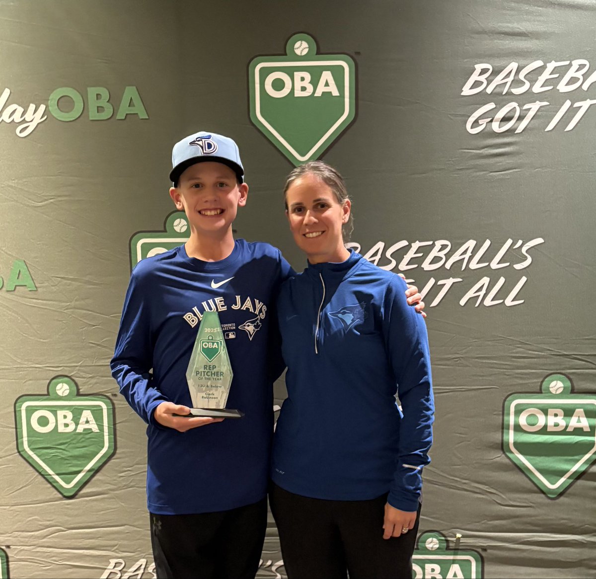 ClarkWRobinson's tweet photo. Thank you to the @BaseballOntario for awarding me the 13u OBA Pitcher Of The Year. https://t.co/tF8ZBd8RWg