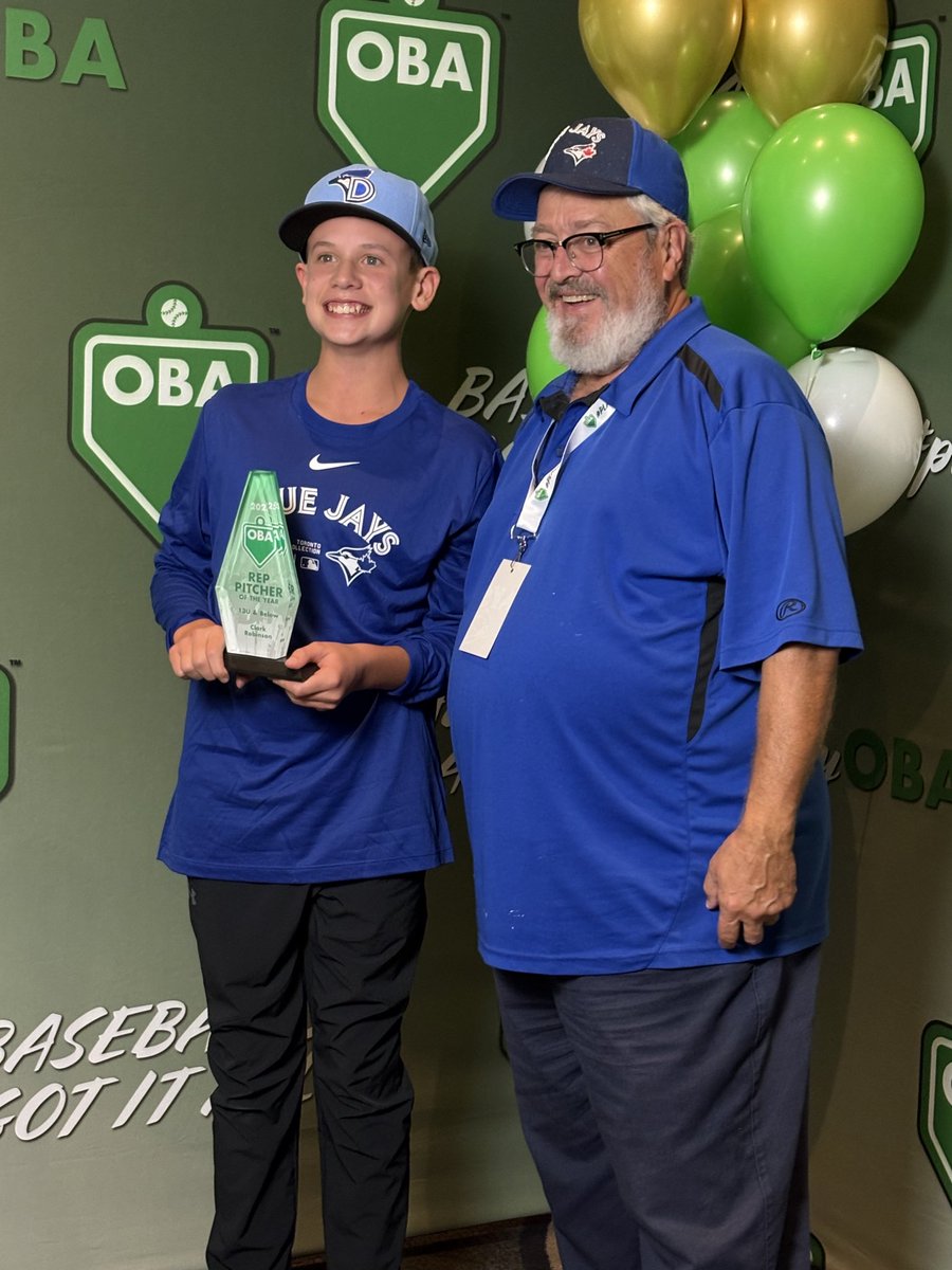 ClarkWRobinson's tweet photo. Thank you to the @BaseballOntario for awarding me the 13u OBA Pitcher Of The Year. https://t.co/tF8ZBd8RWg