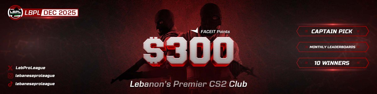 LebProLeague's tweet image. 🔥 Pro League Season 3 is officially LIVE!

🗓️ Queue is now open and will remain active until January 1st — compete and win amazing prizes

⌛ Open daily from 7 PM to 6 AM

👉 tinyurl.com/3njvtf48

#CS2 #CS2Lebanon #Lebanon #LBPL #LebCedars #LebaneseProLeague