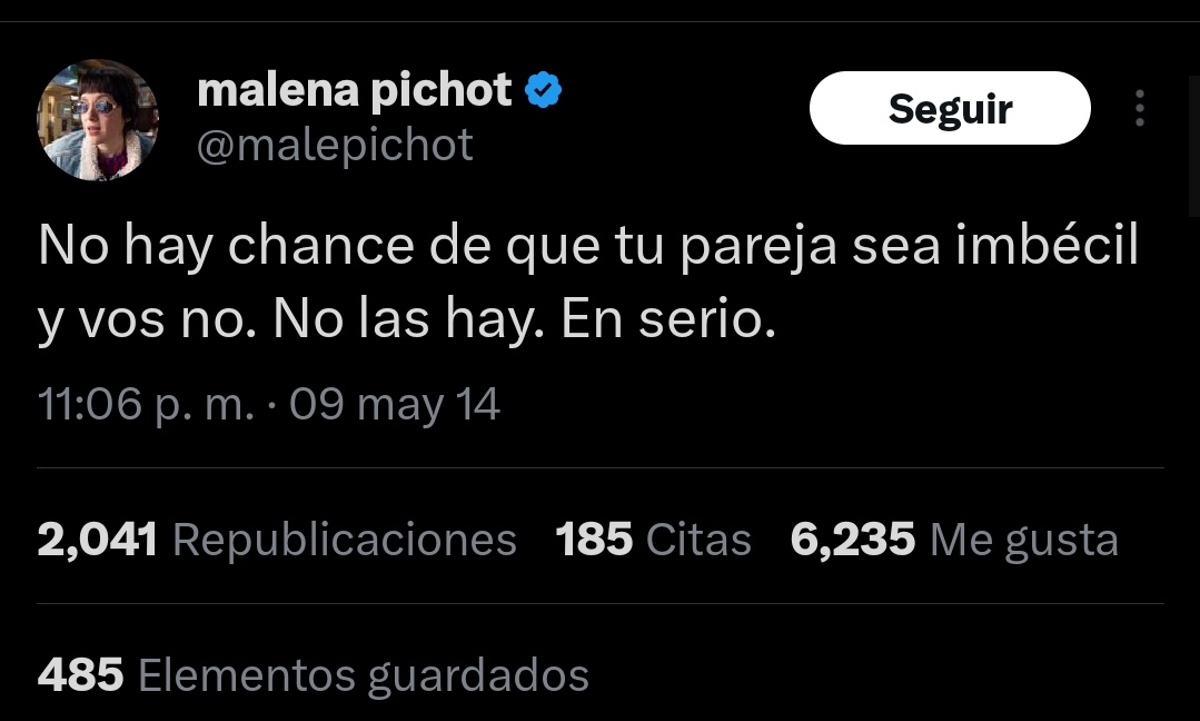 hay que hacerse cargo un poco también de las parejas que uno elige