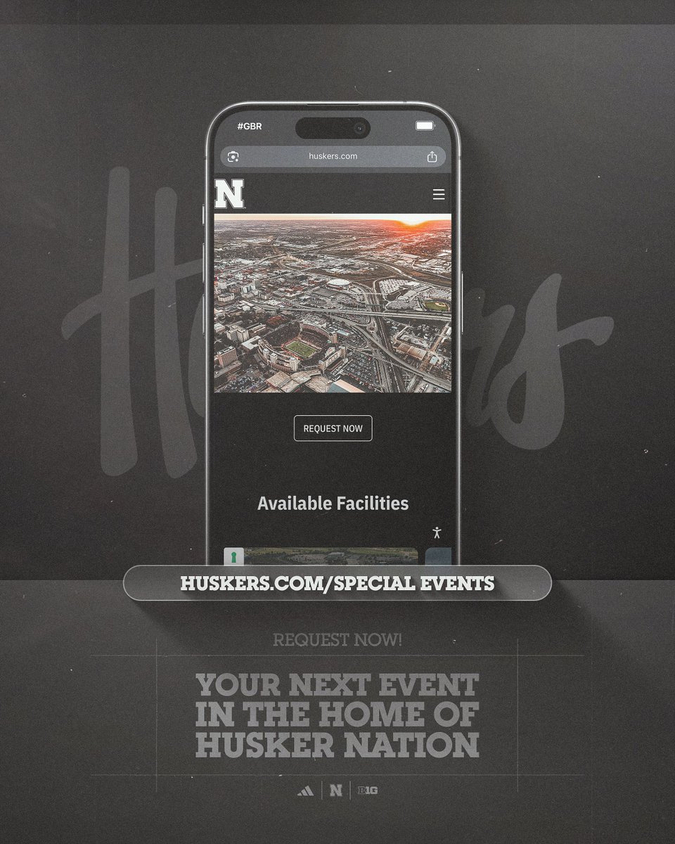Book your next event in the home of Husker Nation.

Nebraska Athletics spaces are available for UNL departments, community organizations, and the general public.

🗓️ Request today » huskers.com/specialevents