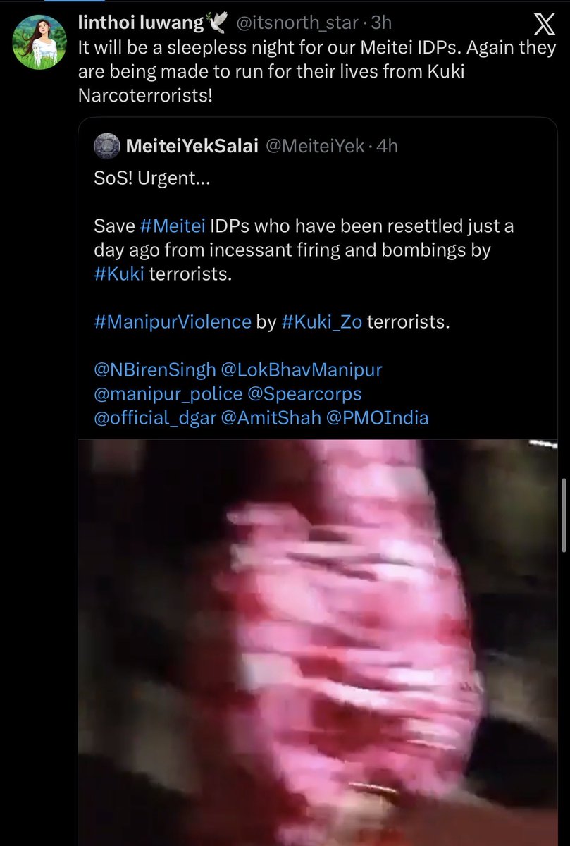 TRIBALLIST1C's tweet photo. Wow. Meiteis truly are a fascination when it comes to creating problems for themselves and then perfecting the role of the victim.

First, they deliberately and forcibly crossed zones that were clearly unsafe by any reasonable standard. Their own recklessness triggered a fresh escalation, and then cry 
“Why are Meiteis always left to fend for their lives?”
Let us not pretend we forgot what happened. While most of the Meitei were busy celebrating Sangai Festival n dancing to the tune of Blue band ,ignoring their own IDPs. It was a combined force of state and central security personnel that tried to reason with them. Those efforts were met with resistance, drama, and open defiance. De-escalation failed not because it was impossible, but because cooperation was never the intention of Meiteis.

Let us also be clear about something else. Everyone understands the pain of IDPs wanting to return home. We do. Even the Kuki Zo people miss our homes too. But any reasonable person knows that returning without trust, safety, or resolution is not bravery. It is reckless. At this point who even wants to,right? 
What is truly baffling is the belief n the mindset of Meiteis who thinks that only their needs and demands matter, even though they have benefited the most when it comes to compensation for the displaced in this conflict. Every other concern is dismissed as an inconvenience, something to be brushed aside and ignored.

Why should unresolved core issues be ignored just to force an empty display of peace that risks lives and destabilizes everyone else?

The pattern is always the same. When things go wrong because of their own actions, the blame shifts easily. Sometimes it is the incompetency of security forces, even though those same forces are clearly doing everything within their limits to calm the situation. They are resisted, provoked, and mocked. And when tension inevitably rises, the finger is pointed at the Kuki Zo, because blaming us has long been normalized and conveniently accepted by certain sections of the media.

But facts do not change. We do not enter areas we are not meant to. The Kuki Zo people have deliberately kept distance to avoid conflict. And the only time violence truly subsided was when buffer zones were respected. Today, those same lines are being crossed again under the banner of IDP resettlement, even though trust is absent and people are clearly unwilling to live together by force.

So perhaps it is time to stop feeling entitled, stop complaining about consequences, and accept a simple truth. This latest tension is not an accident. It is the direct result of your own choices, once again.