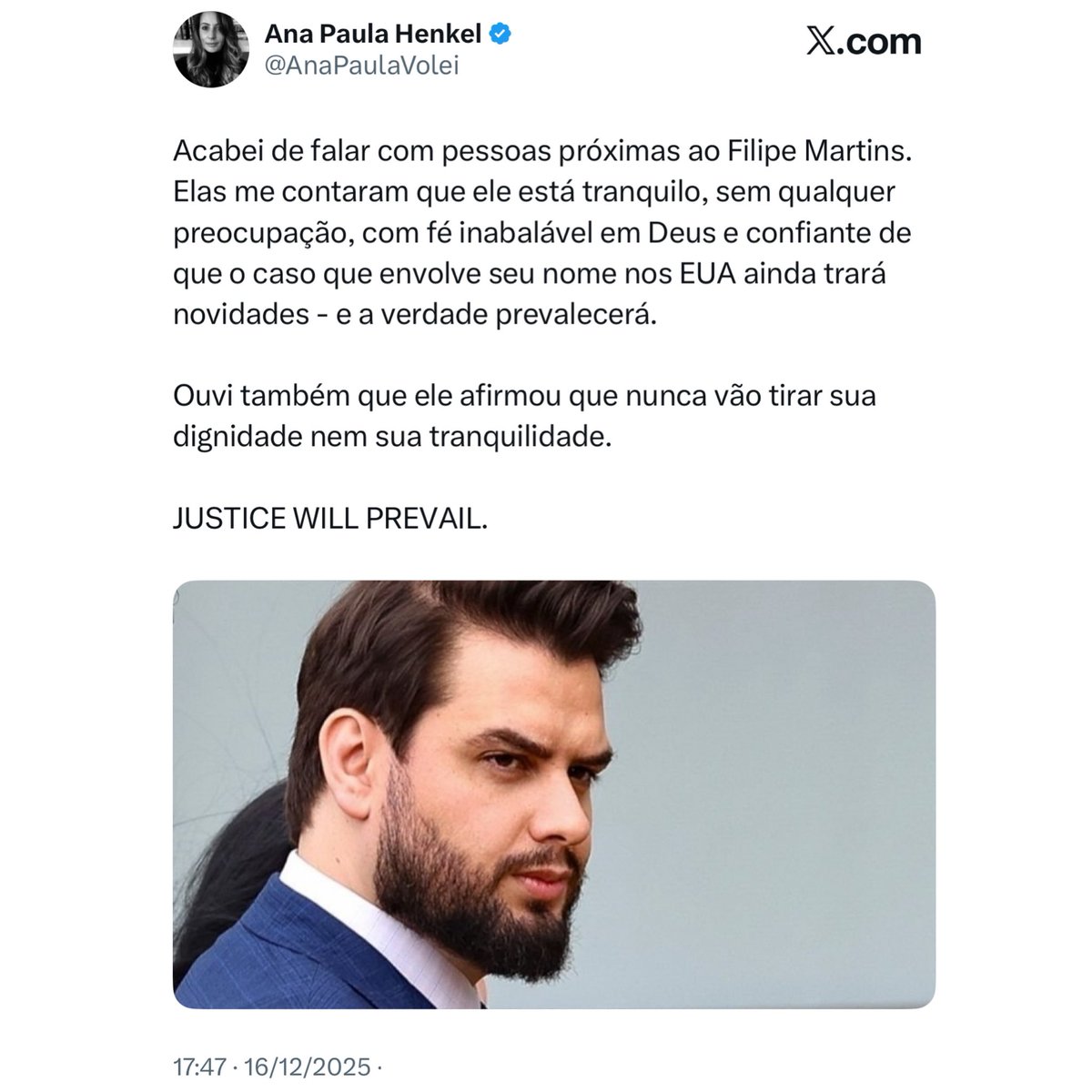 CarlosBolsonaro's tweet photo. Filipe é uma das pessoas mais dignas, corajosas e inteligentes que alguém pode ter a satisfação de um dia conhecer. É um gênio do bem. Por isso o sistema quer sua aniquilação. https://t.co/V3zF3ZCrkI