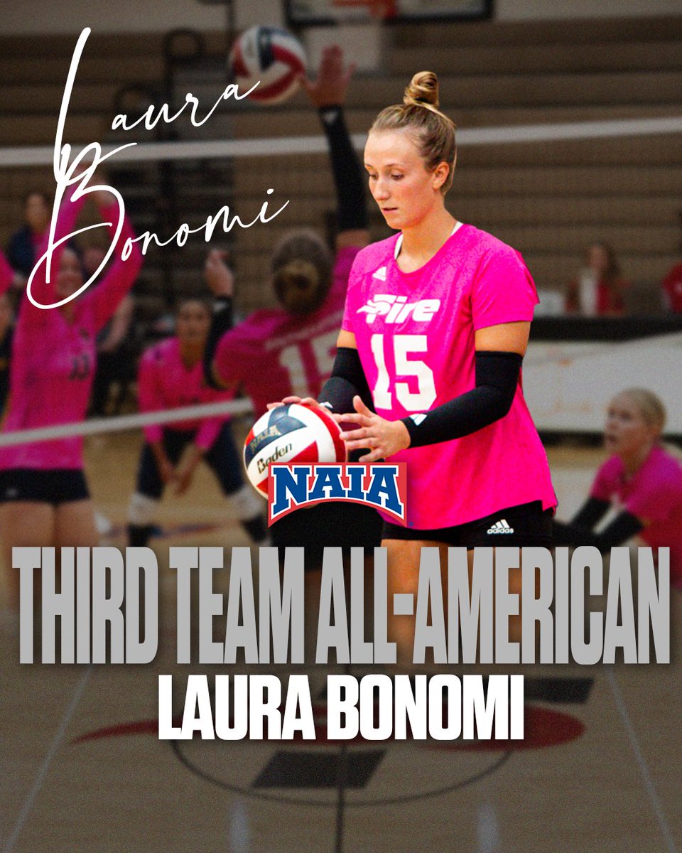 SEUFireVBall's tweet photo. 🏆 NAIA All-American

Laura Bonomi has been named NAIA Third Team All-American for SEU Volleyball

#FuelTheFire 🔥#TheSunStandard
#TheRightWayToPlay https://t.co/AIp0RhOd7k