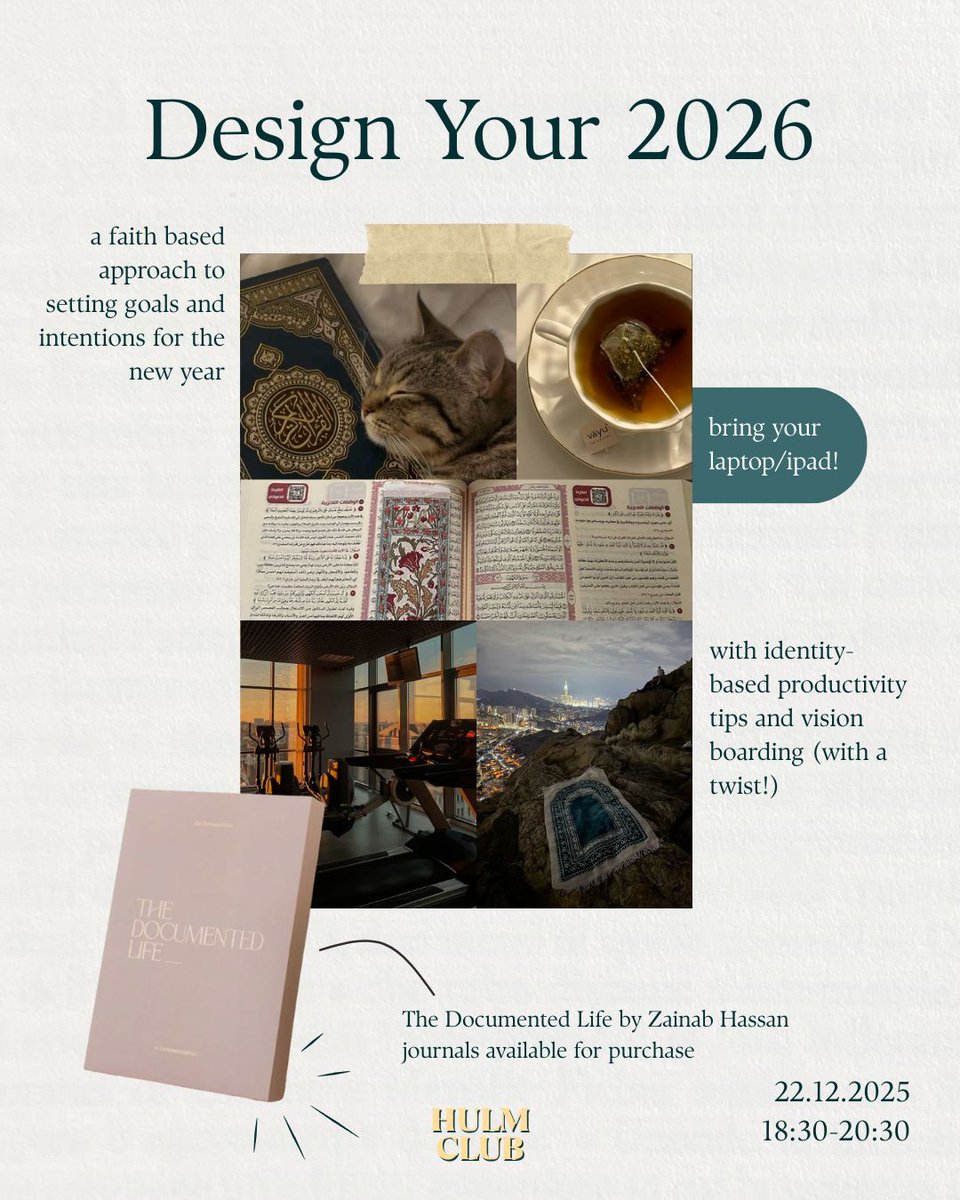 A moment to pause before the year ends ✨

Design Your 2026 with Intention
A spiritually grounded vision-setting workshop at Hulm

portal.hulm.club/hulm-club/publ… 

Mon 22 Dec · 6.30pm
Bring a laptop or iPad
Open to all · Limited spots