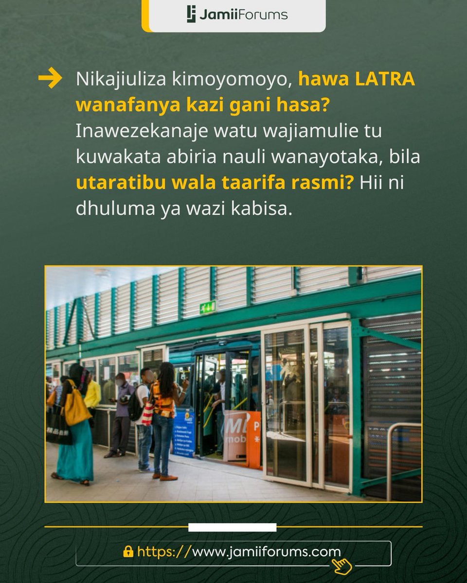 JamiiForums's tweet photo. Mdau wa https://t.co/dDd21Ugmlv amehoji kupandishwa kwa nauli za huduma ya usafiri wa Mabasi Yaendayo Haraka maarufu kwa jina la Mwendokasi (#DART) kutoka Tsh. 750 hadi 1,000 bila kutolewa taarifa rasmi kwa Wananchi, ameongeza kuwa Mamlaka zimeona abiria hawapaswi kupata taarifa juu ya mabadiliko hayo ya bei?

Zaidi:  https://t.co/LnOZomGplN

#JamiiAfrica #JamiiForums #JFMdau2025 #HudumaZaKijamii #JFHuduma #JFUwajibika