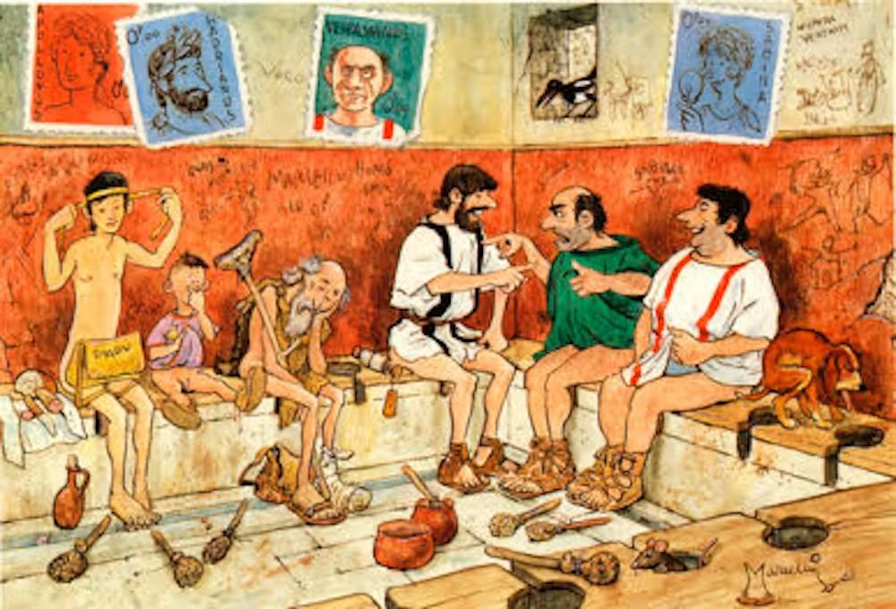 ArchPoints's tweet image. The Romans employed pictures of deities and religious emblems on the walls of public toilets to discourage graffiti. #archaeology #Roman #Graffiti #classic #archaeohistories #toilets #toiletlurker #Toiletbrush