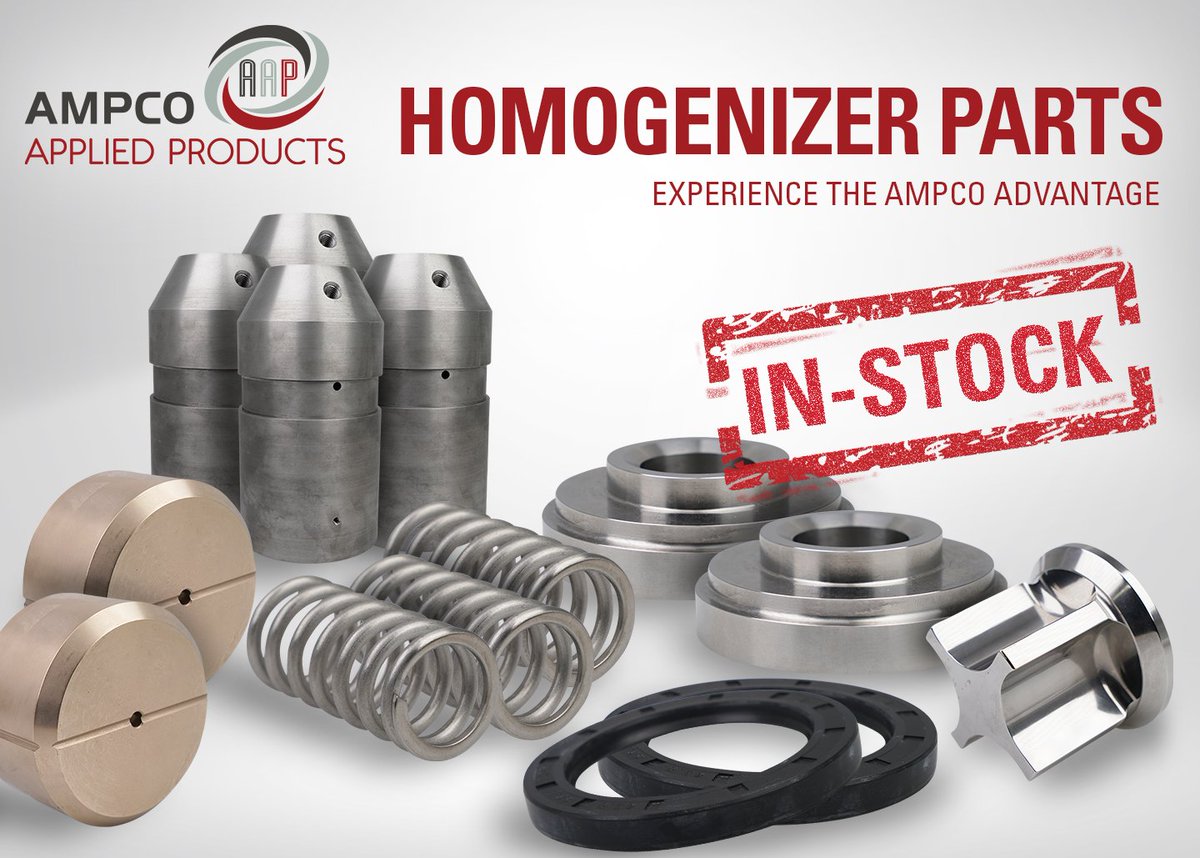 #AmpcoAppliedProducts has a FULL INVENTORY of IN-STOCK homogenizer spare parts. Premium homogenizer replacement parts are competitively priced &amp; meet or exceed OEM specifications. Check our easy cross reference page: ampcopumps.com/homogenizer-pa…

Learn more: ampcopumps.com/hl/