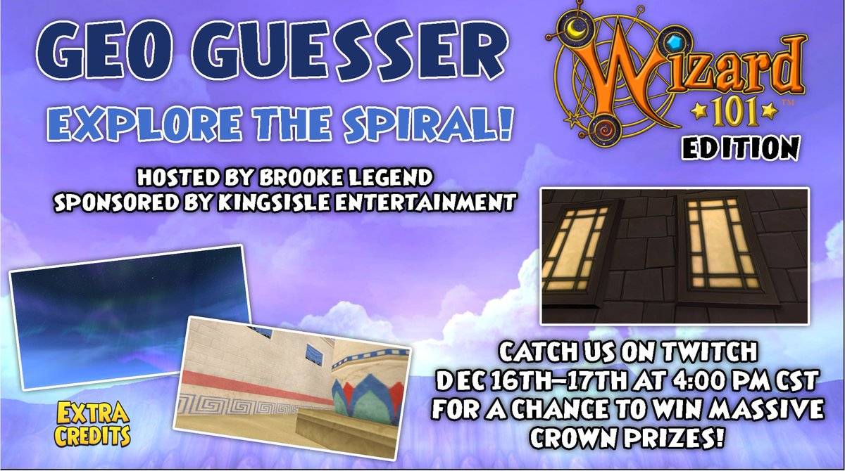 It’s time for GeoGuesser: Wizard101 Edition, hosted by <a href="/TTVBrookeLegend/">BrookeLegend</a>! ✨🧙‍♂️

Head over to Twitch now for a chance to win some prizes and join the fun: twitch.tv/brookelegend #Wizard101