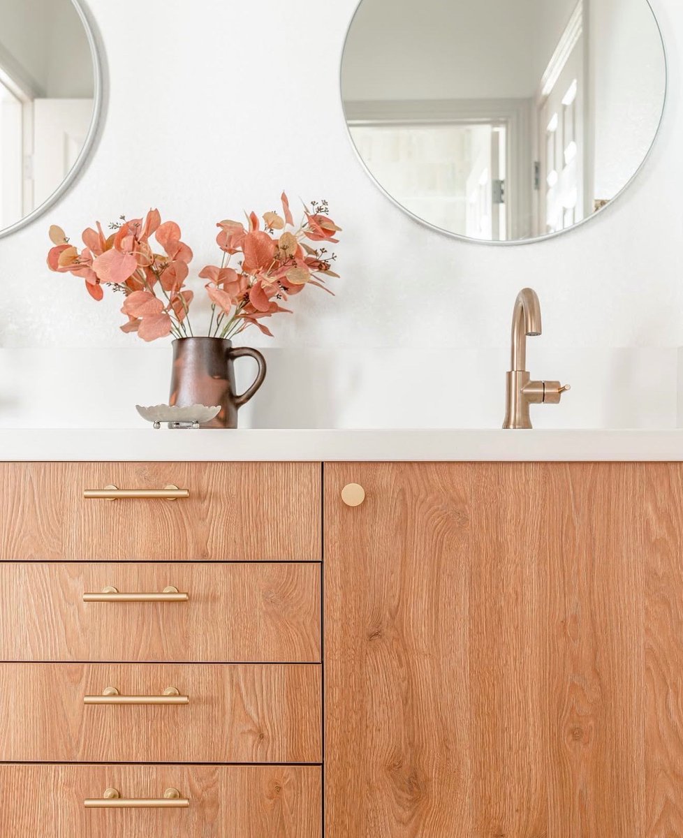 Love real wood veneers but will always got for the price, durability, and easy maintenance of textured woodgrains 

<a href="/semihandmade/">Semihandmade</a> on IKEA cabinets