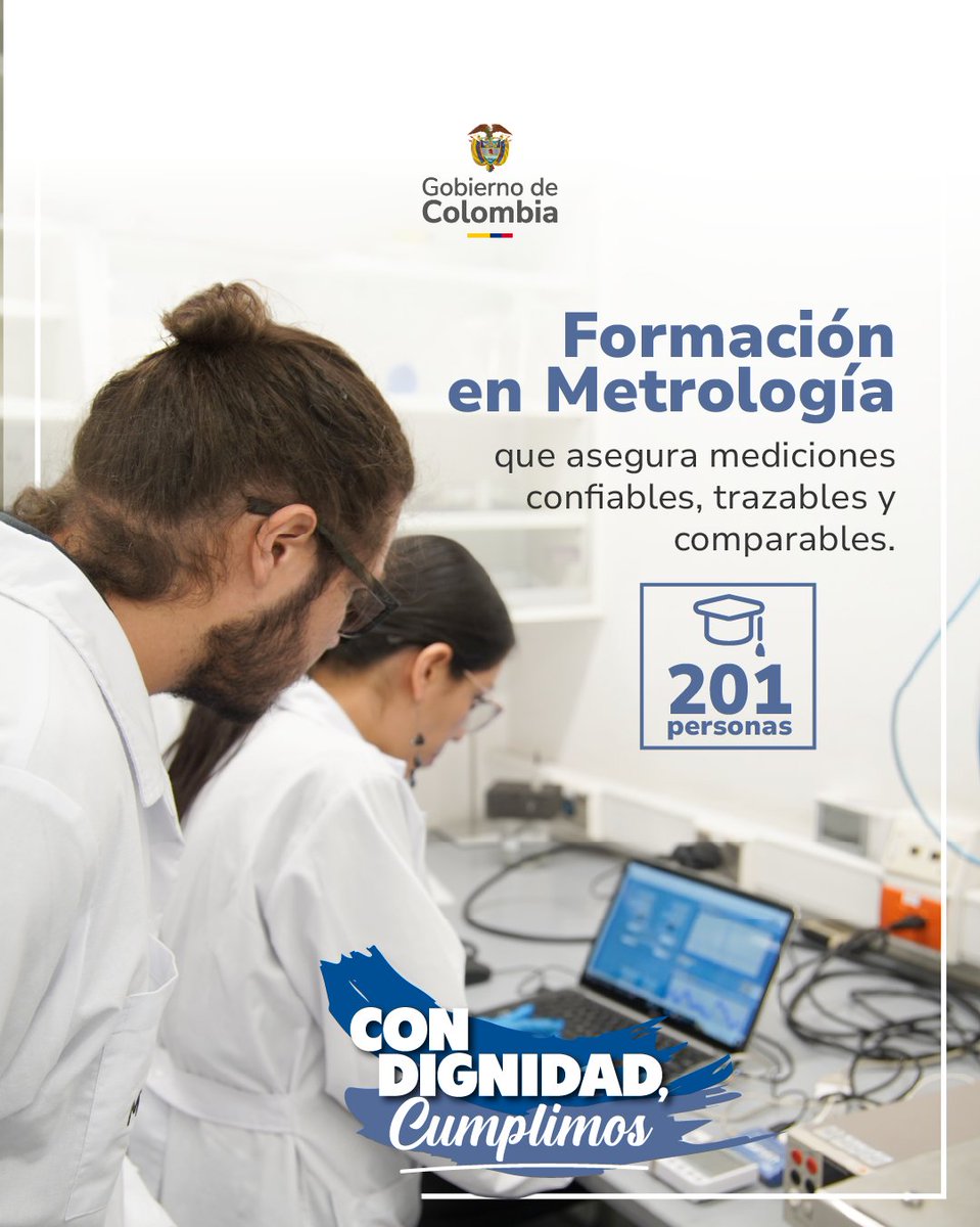 La #FormaciónMetrológica del <a href="/INMdeColombia/">Instituto Nacional de Metrología - INM de Colombia</a> fortalece #CapacidadesTécnicas de laboratorios y empresas con programas en #MetrologíaFísica y #Química, orientados a la correcta aplicación de #MétodosdeMedición, #Trazabilidad y el #AseguramientodelaCalidad.
#ConDignidadCumplimos