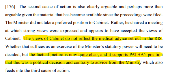 PATHA judicial review against the govt's ban on puberty blockers for trans kids granted, partly on the basis that the decision was taken on political and not medical grounds courtsofnz.govt.nz/assets/cases/2…