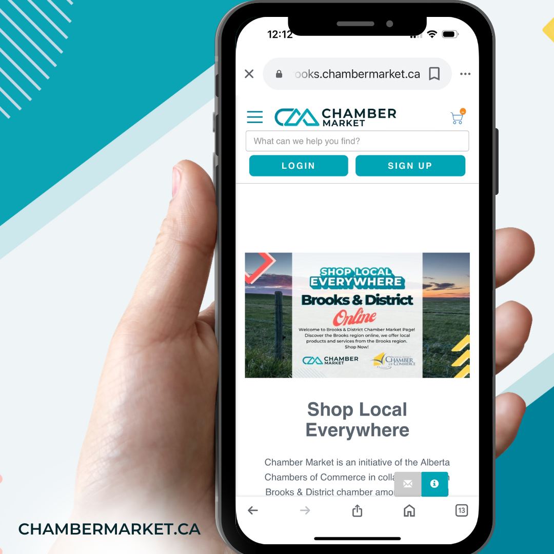Shop Brooks, Alberta, and beyond without leaving your home through Chamber Market! Discover unique gifts, everyday items, and local specialties from businesses in Brooks and across the province—all just a click away.  Start exploring today at brooks.chambermarket.ca