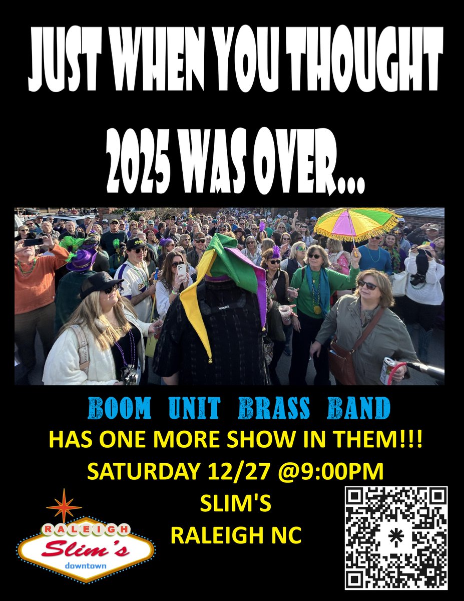Some of you may remember we had to cancel a show at <a href="/slimsraleigh/">Slim's Raleigh</a> back in November...they must not be too mad at us, because we're coming back One Mo' 'Gen!!!