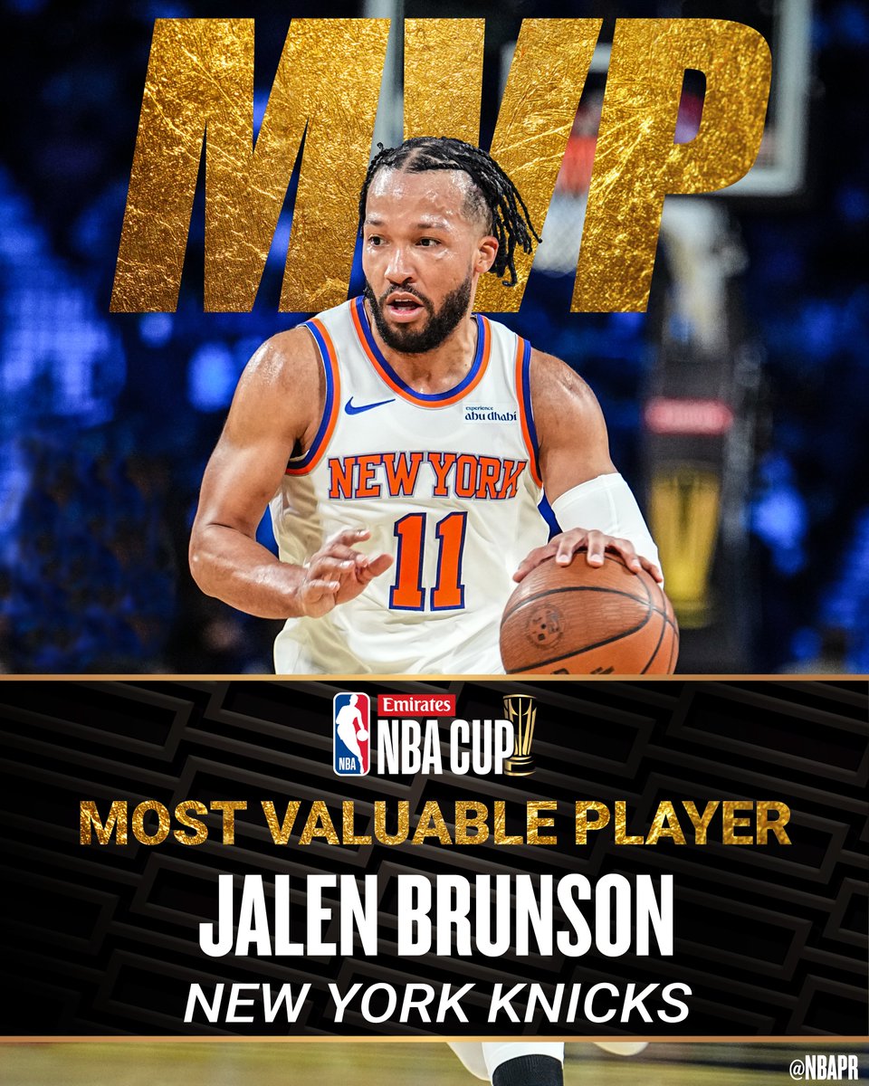 NBAPR's tweet photo. The @emirates NBA Cup MVP - Jalen Brunson! https://t.co/uamNyEAWDI