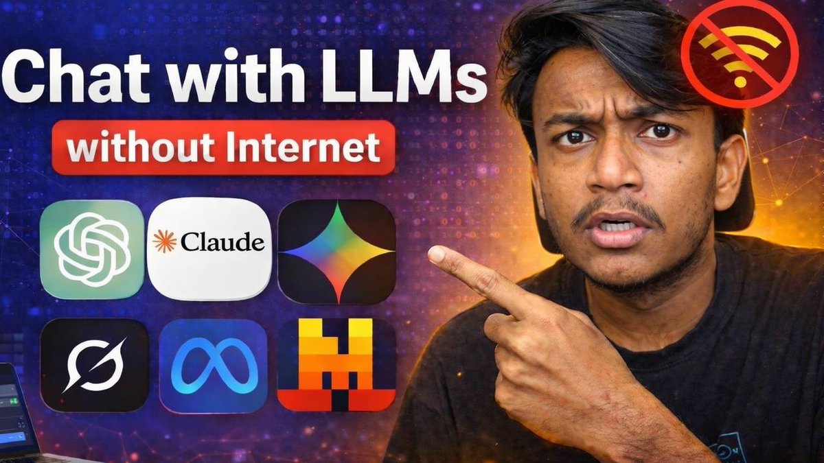 tej____18's tweet photo. Run AI offline. Keep your data private. Pay nothing.

New tutorial: Chat with LLMs without internet

 👇

https://t.co/vOZZ0RA4n4

#OfflineAI #Privacy #TechRex https://t.co/rfHrY3nwUR