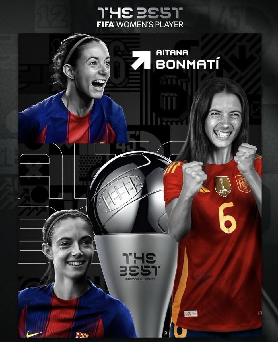 CarolRadull's tweet image. Barcelona and Spain midfielder Aitana Bonmati was crowned FIFA Best Women's Player 2025.

Well deserved!

#TheBest