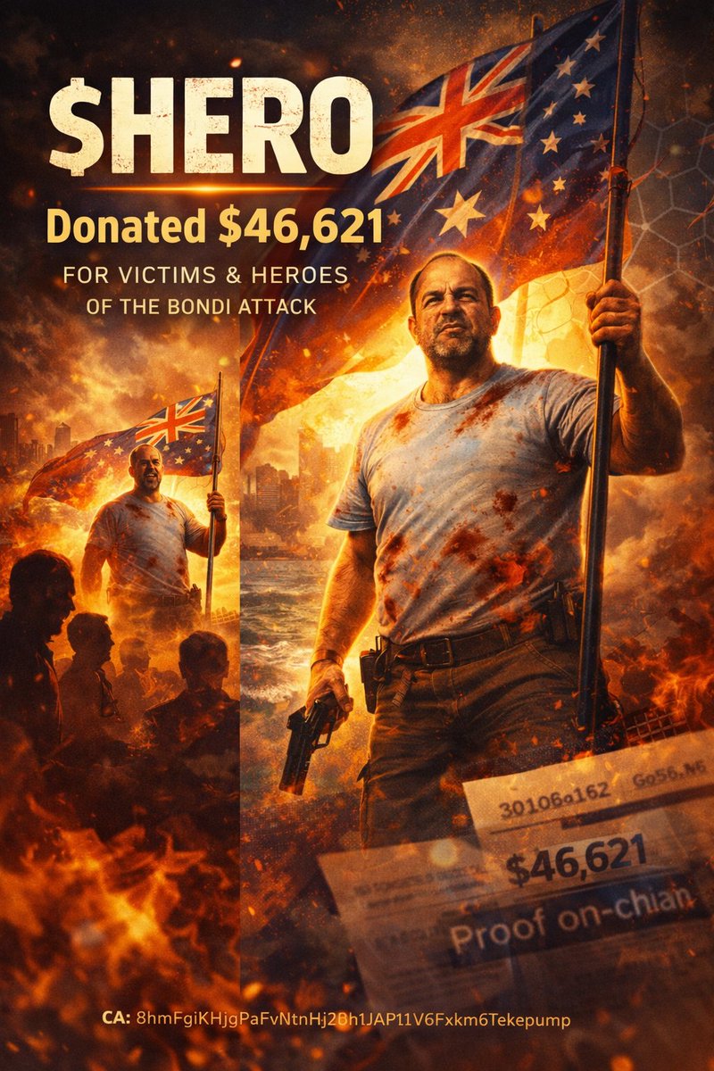 Australia’s media: we’re a Solana-based community called Aussie Hero ($HERO) and we’ve been quietly turning on-chain activity into real-world support. So far, our community has donated $46,621 USD to verified relief efforts connected to the Bondi tragedy  with public receipts and
