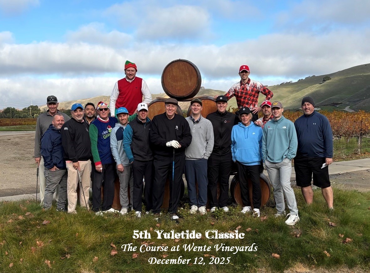 Hosted my 5th annual "Yuletide Classic" golf tourney for friends &amp; family last Friday at <a href="/Wente/">Wente Vineyards</a>. The course was in great shape, the weather was perfect, the staff really took care of us, and there were plenty of laughs all around with a modified "Ryder Cup" 2-person team format.