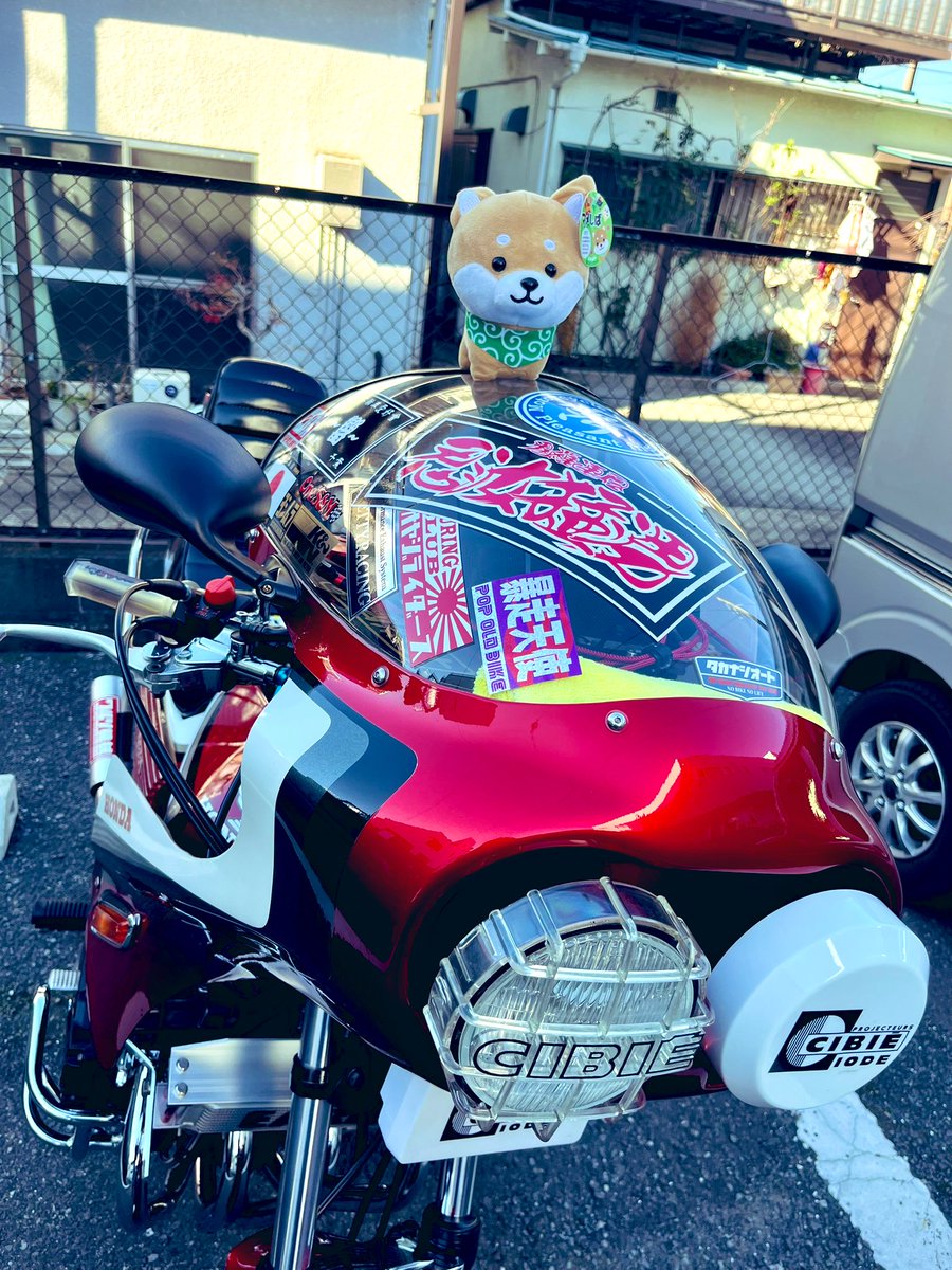 🐾 この前 久しぶりにバイクちょい乗り 最高に気持ち良い~~ コンビニで