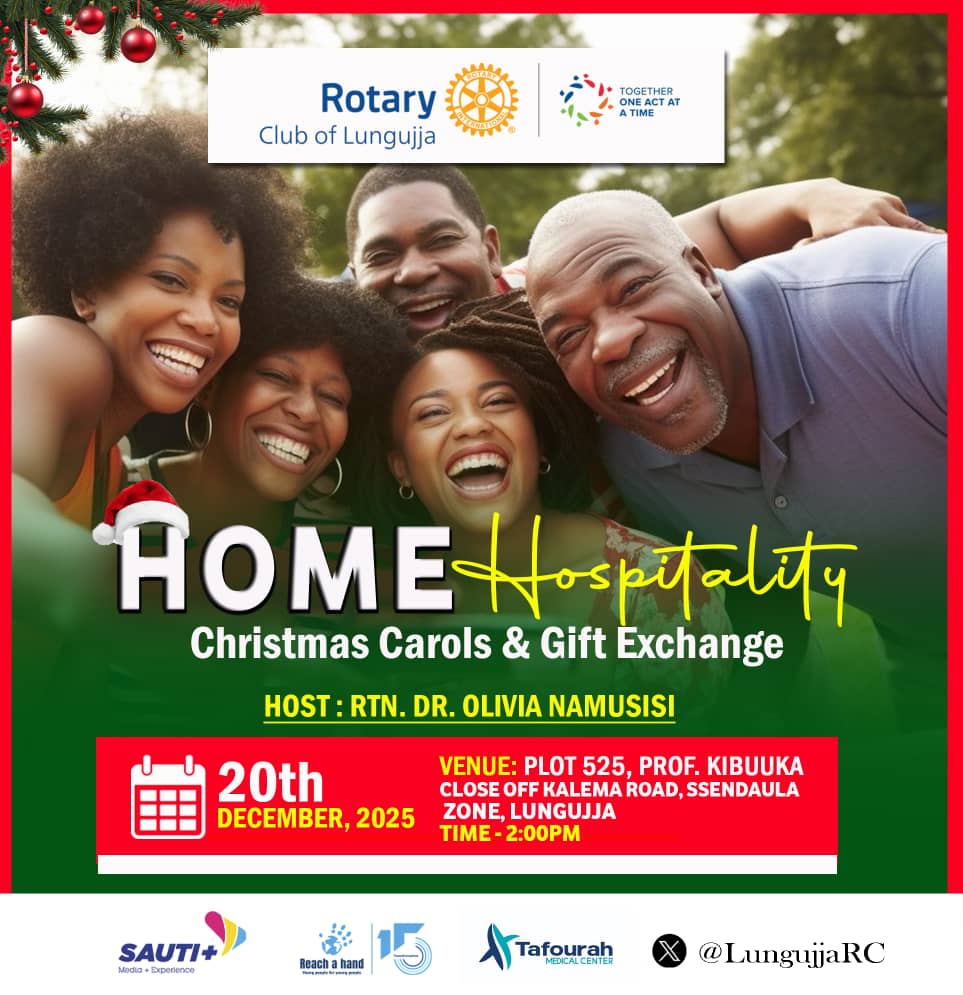 Join Us for a Festive Gathering!

Embrace the holiday spirit with joyful carols and a heartwarming gift exchange at our "Home Hospitality" event. Hosted by the esteemed Rtn. Dr. Olivia , this celebration promises an afternoon filled with laughter, music, and love.