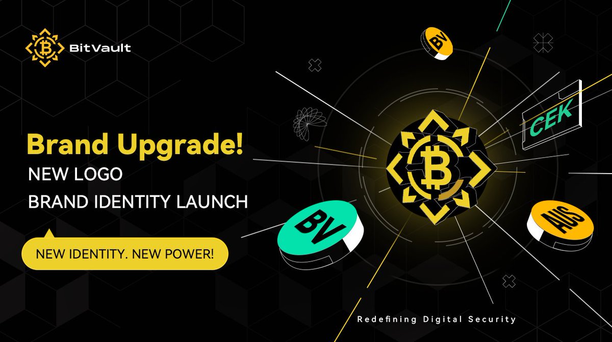 BitVaultpro's tweet photo. Refresh, Comprehensive Upgrade!
BitVault's New Logo &amp; Brand Identity Officially Launched.
Embarking on a New Era of Web3 Digital Assets
New look, new journey—stay tuned!
#BitVault  #Web3 #Crypto #Blockchain https://t.co/fH57T5HO6g