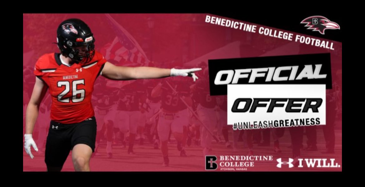 After an amazing phone call with <a href="/Coach_Bower_/">Isaac Bower</a>  I’m blessed to receive an offer from <a href="/RavenFootballBC/">Benedictine Football</a>