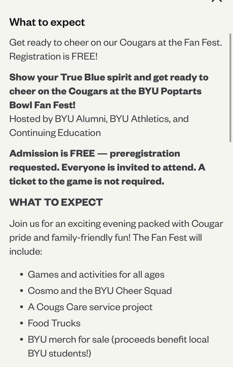 BYUFlorida's tweet image. 🚨 FREE BYU Fan Fest for the @PopTartsBowl 🚨 

Please help get the word out 🗣️ 

Details &amp;amp; registration link below 👇
