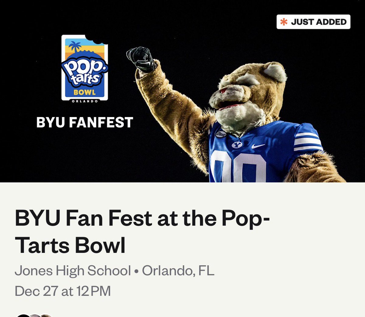 BYUFlorida's tweet image. 🚨 FREE BYU Fan Fest for the @PopTartsBowl 🚨 

Please help get the word out 🗣️ 

Details &amp;amp; registration link below 👇