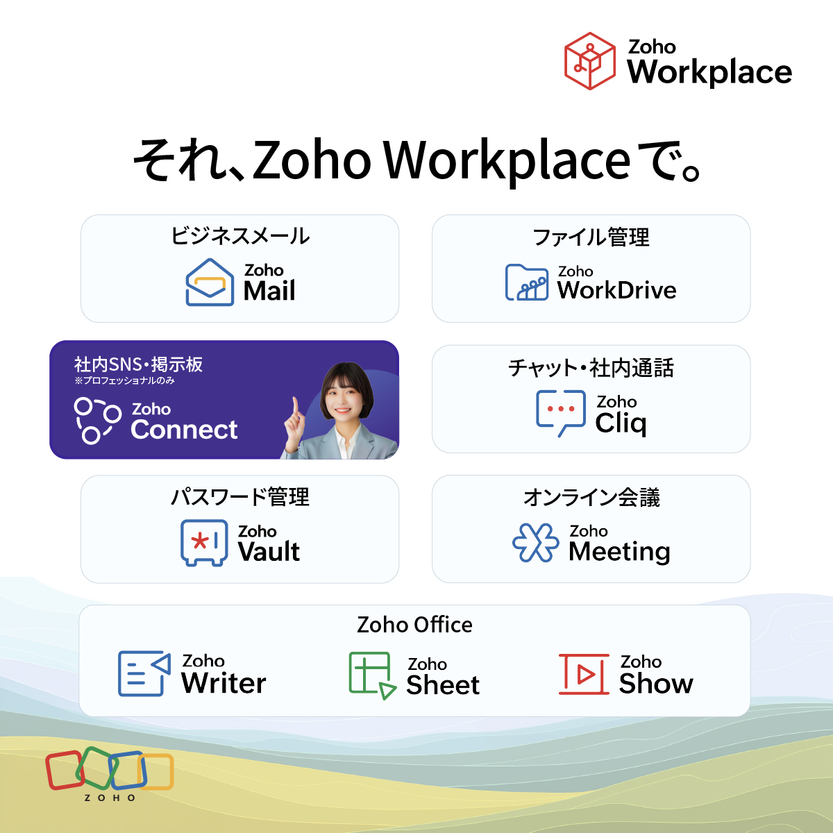 📢 社員の声が届くと、組織はもっと強くなる。 Zoho Connectは全員が