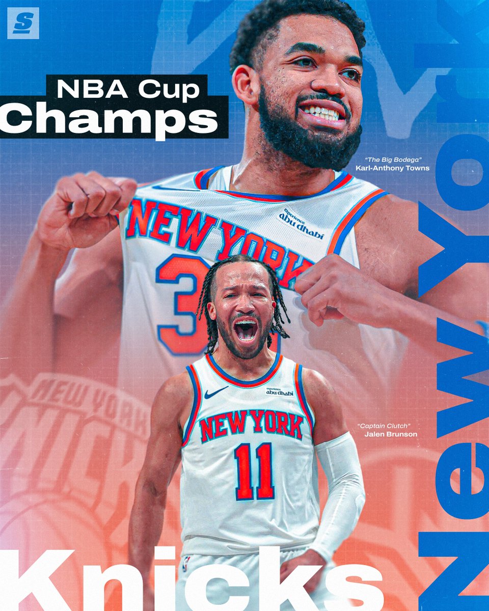MatthewTrotman's tweet photo. RT @theScore: GO NEW YORK, GO NEW YORK, GO! 

THE KNICKS HAVE WON THE 2025 NBA CUP FINALS. 🏆 https://t.co/v37VCpyTPS