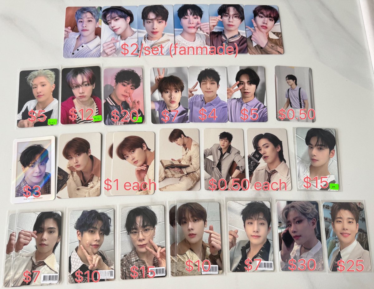Roha_Yangdo's tweet photo. [WTS] Astro photocards POB pcs

Prices stated in SGD
Ships Worldwide

中文⭕️
日本語⭕️
한국어⭕️

DM if int! 

아스트로 포카 양도 サノクトレカ 阿童木 MJ Jinjin Eunwoo Moonbin Rocky Sanha
엠제이 진진 차은우 문빈 라키 윤산하 AAF Stargazer DTTSR Broadcast O&amp;O Rise Up Atome https://t.co/KeHYWoxtRW