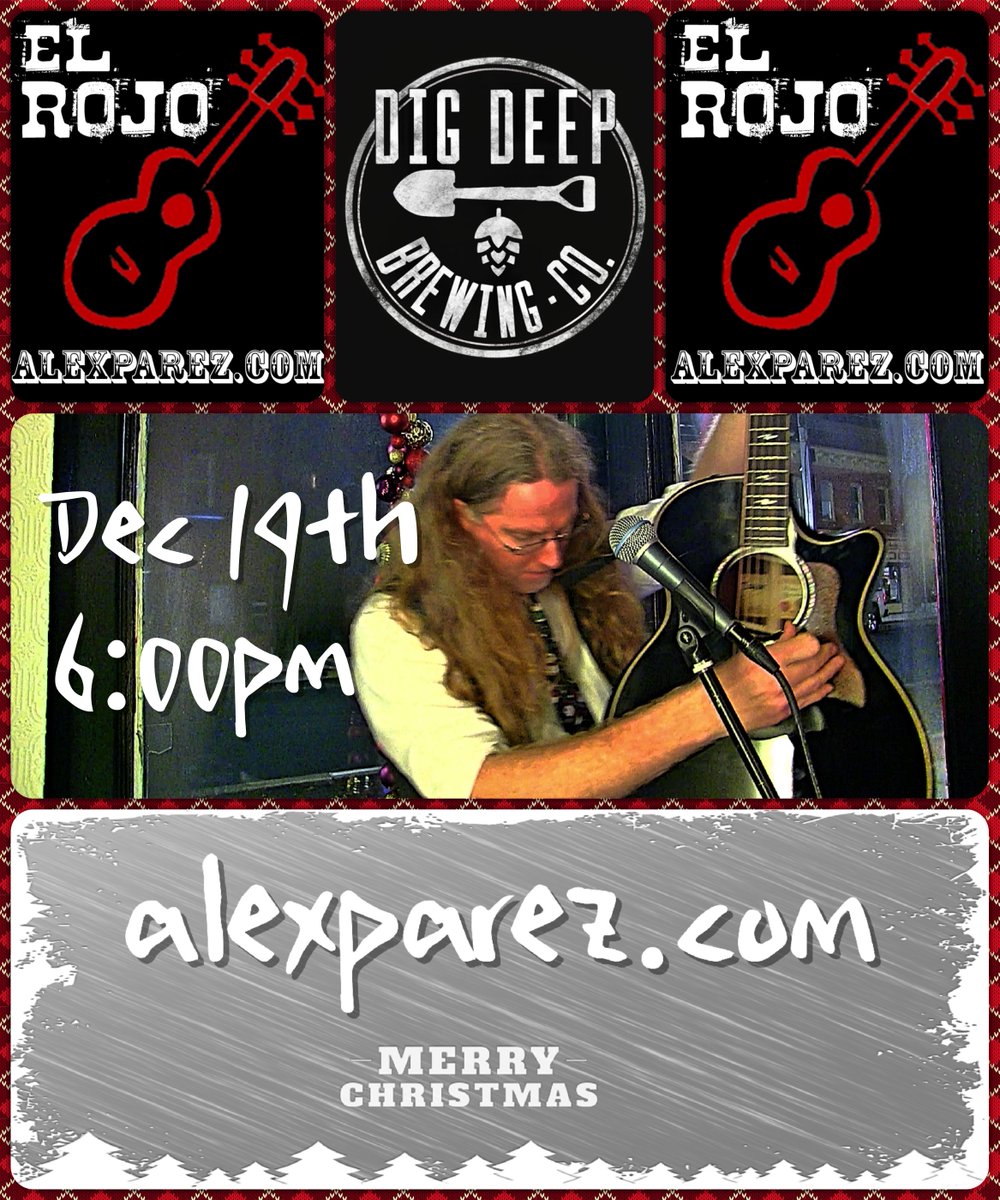 AlexTheRedParez's tweet image. Friday! At @DigDeepBrewing ! 6pm-8pm!

alexparez.com/shows

facebook.com/Digdeepbrewing