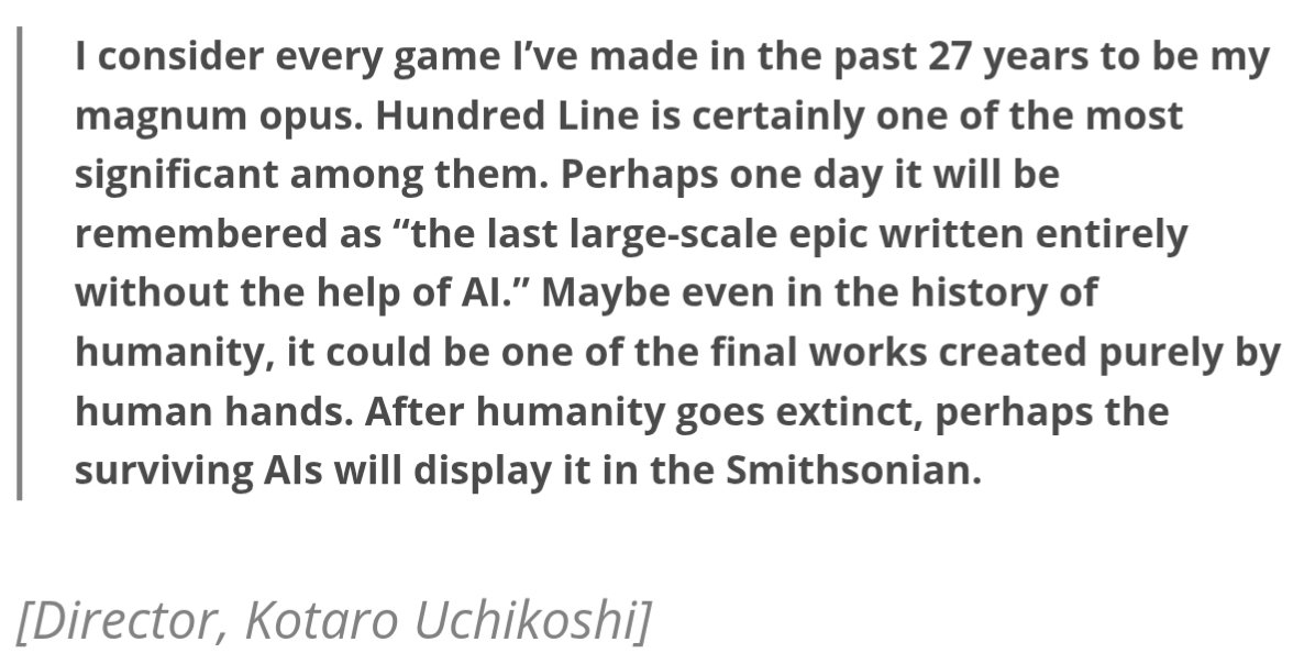 This quote by The Hundred Line's creators is getting a bit too real