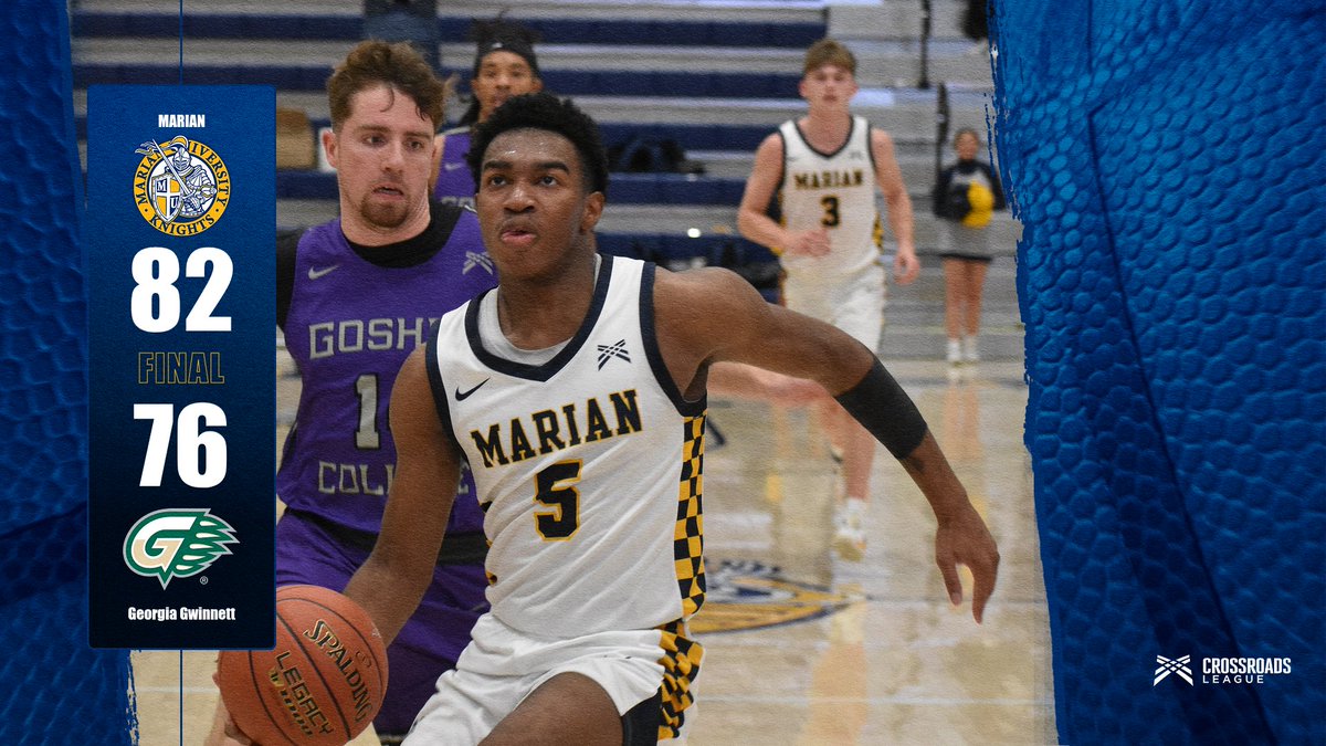 UPSET SPECIAL!!

<a href="/MarianMensBBall/">Marian Basketball</a> takes down #25 Georgia Gwinnett 82-76 in the Athletes in Action Christmas Classic, led by Aaron Humphery Jr's 20 points!

Huge victory for MU, they will play in their bracket championship tomorrow at 7:15 PM against Rio Grande or Southeastern!