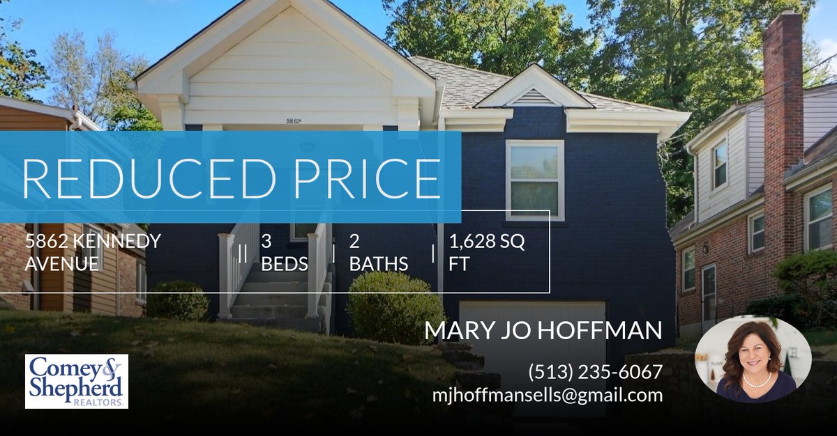 mjhoffmansells's tweet photo. 📍 Reduced Price 📍 This recently reduced home at 5862 Kennedy Avenue in Cincinnati won't last long, so, don't wait to set up a showing! Reach out here or at (513) 235-6067 for more information! https://t.co/Yx3JzoF9xz https://t.co/Xfyyyis1xH