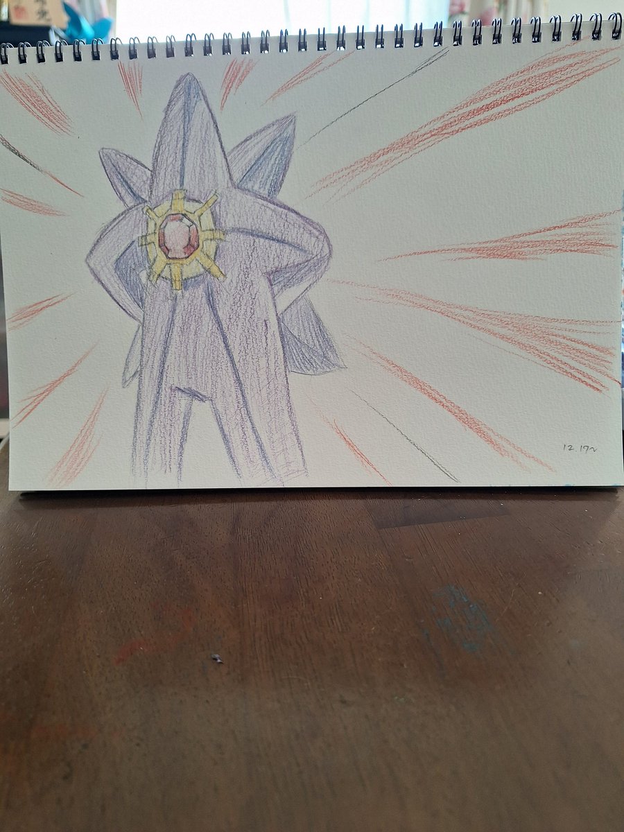 ca4d1415daa64bb's tweet photo. メガスターミ��描きました！
#メガスターミー
#ポケモンイラスト 
#色鉛筆イラスト 
#ポケットモンスターZA https://t.co/LGQSE2Fd7K
