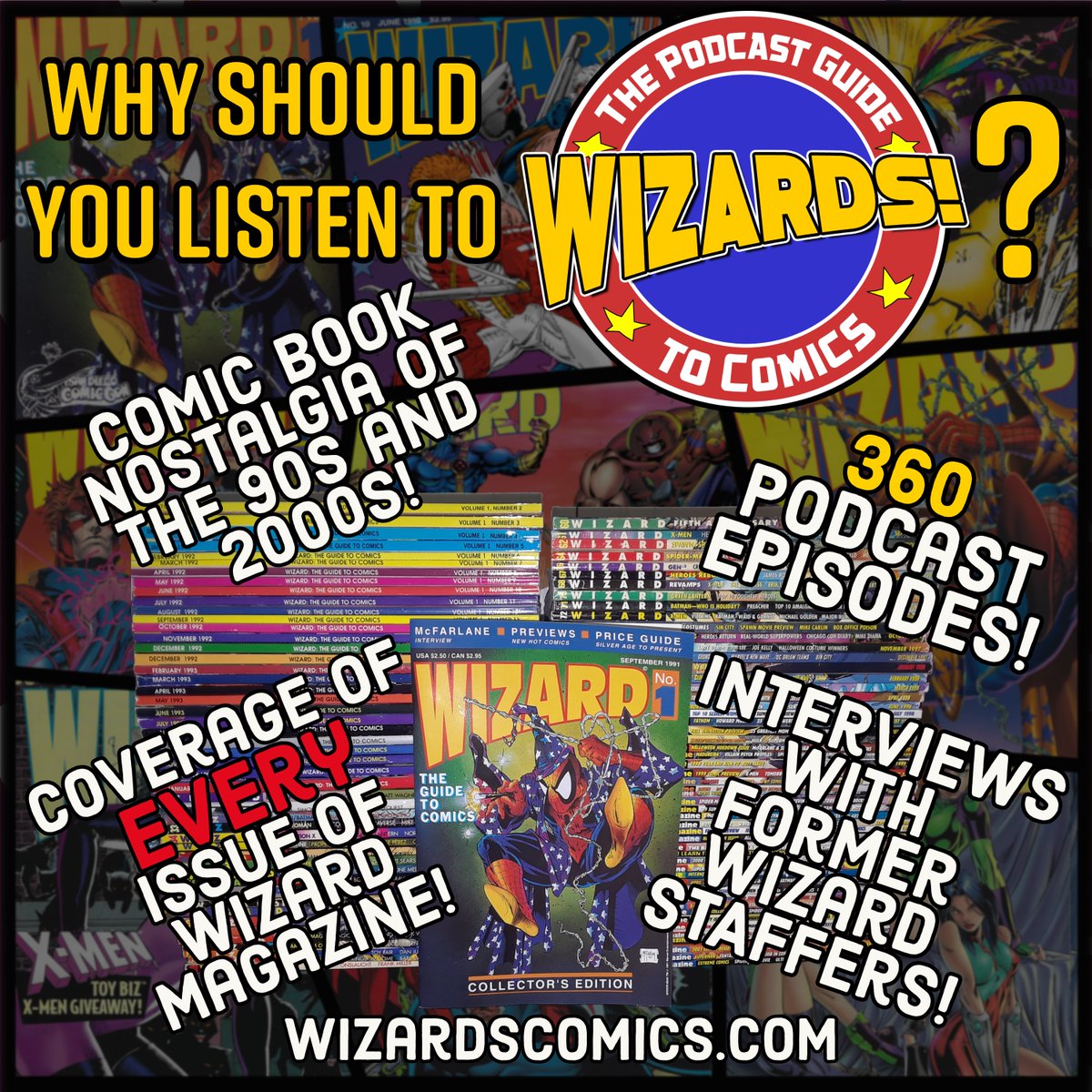 If you want a weekly hit of comic book nostalgia and geeky history discussions delivered to your ears, be sure to subscribe to WIZARDS The Podcast Guide To Comics on your favorite podcast app or stream over 360 episodes direct here wizards.transistor.fm/episodes