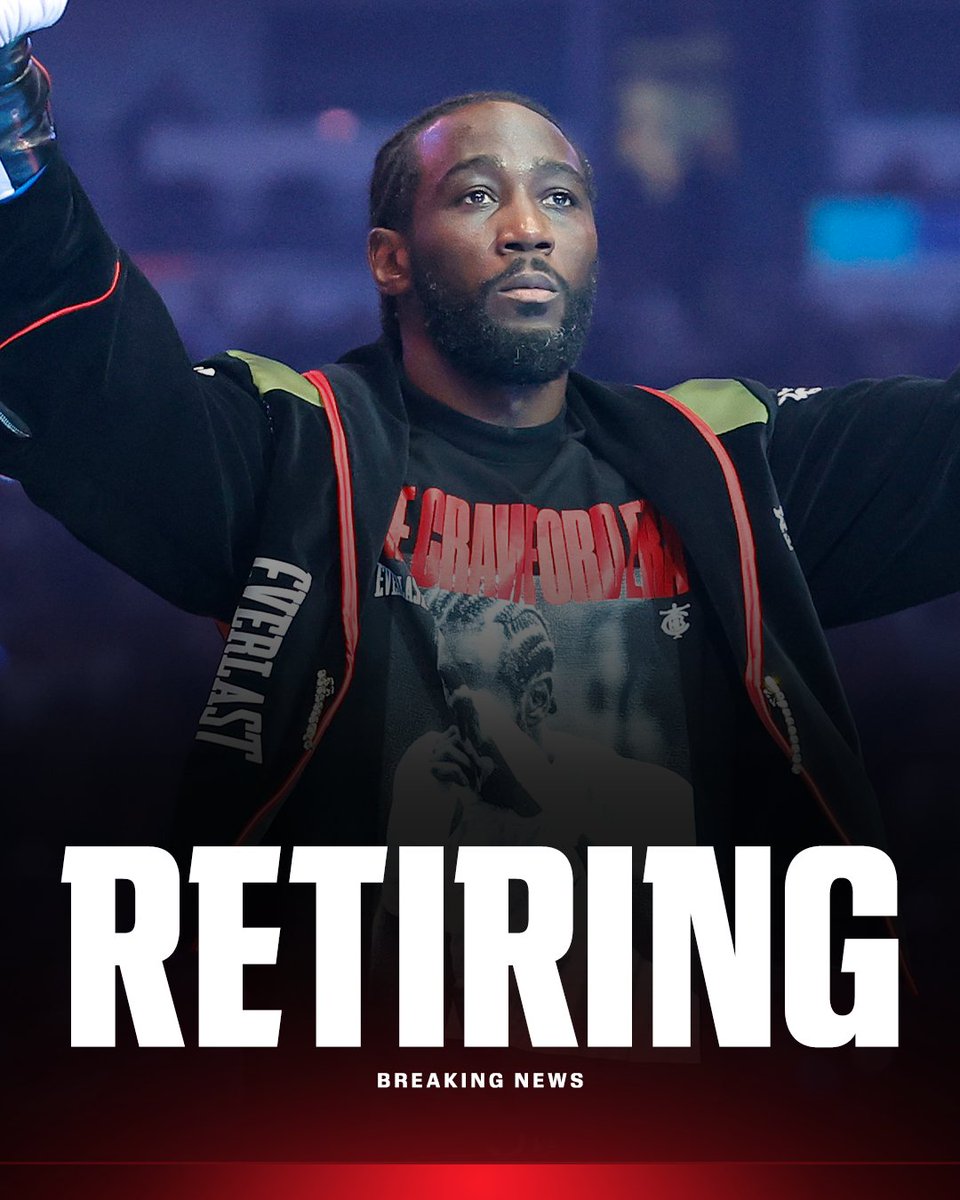 Breaking: Terence Crawford announced his retirement from boxing on social media on Tuesday at age...